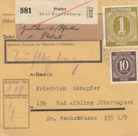 Paketkarte 1946: Pfatter über Regensburg Nach Bad Aibling - Covers & Documents