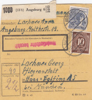 Paketkarte 1947: Augsburg Nach Pflegeanstalt Haar - Covers & Documents