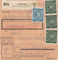 Paketkarte 1947: Taufkirchen Ellbach Nach Bad-Aibling, Schönau - Lettres & Documents