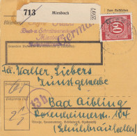 Paketkarte 1947: Miesbach, Buchwaren, Nach Bad Aibling, Kunstgewerbe - Lettres & Documents