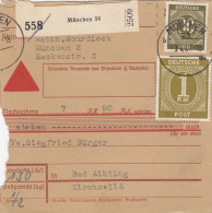 Paketkarte 1947: München 22 Nach Bad Aibling, Nachnahme - Briefe U. Dokumente