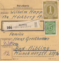 Paketkarte 1946: Höchberg über Würzburg Nach Bad-Aibling - Brieven En Documenten