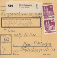 BiZone Paketkarte 1948: Muschenried, Heinrichskirchen über Rötz Nach Haar - Covers & Documents