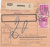 BiZone Paketkarte 1948: Bückeburger Truhe, Bückeburg Nach Haar, Nachgebühr - Covers & Documents