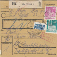 BiZone Paketkarte 1948: Ulm Donau Nach Berchtesgaden, Nachgebühr, Notopfer - Briefe U. Dokumente