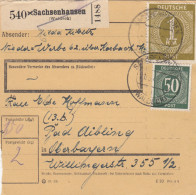 Paketkarte 1947: Nieder Werbe über Karbach Nach Bad Aibling - Lettres & Documents