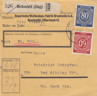 Paketkarte 1947: Dattenfeld, Wolldecken, Nach Bad Aibling, Wertkarte - Lettres & Documents