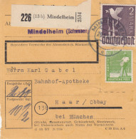 Paketkarte 1948: Mindelheim Nach Haar Obbay. - Briefe U. Dokumente