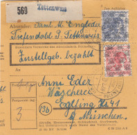 BiZone Paketkarte 1948: Tettenweis Tiefendobl Nach Wäscherei Eglfing - Brieven En Documenten