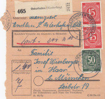 Paketkarte 1948: Osterhofen Nach Haar, Wertkarte - Briefe U. Dokumente