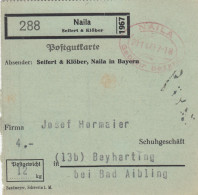 Paketkarte 1947: Naila N. Beyharting, Gebühr Bezahlt Stempel, Seltenes Formular - Lettres & Documents