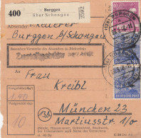 Paketkarte 1948: Burggen Schongau Nach München - Covers & Documents