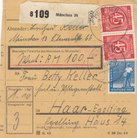 Paketkarte 1948: München Nach Haar, Wertkarte - Brieven En Documenten