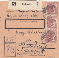 Paketkarte 1948: Beilngries Nach Eglfing - Storia Postale