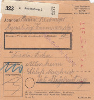 Paketkarte: Regensburg Nach Schloss Maxlrain, Post Beyharting - Briefe U. Dokumente