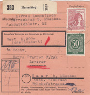 Paketkarte 1948: Herrsching Nach Haar, Kath. Pfarramt, Wertkarte - Brieven En Documenten