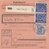 Paketkarte 1948: Cham Nach Haar, Einkaufsbüro, Wertkarte - Lettres & Documents