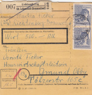 Paketkarte 1947: Lichtenberg Nach Gmund, Wertkarte - Covers & Documents