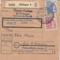 Paketkarte 1948: Göttingen Nach Haar, Wertkarte - Brieven En Documenten