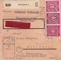 Paketkarte: Rosenheim 2 Nach Feilnbach, Durch Eilboten - Lettres & Documents