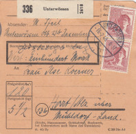Paketkarte 1948: Unterwössen Nach Hart über Mühldorf, Wertkarte - Brieven En Documenten