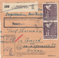 Paketkarte 1947: Jagsthausen Nach Gmund Am Tegernsee - Brieven En Documenten