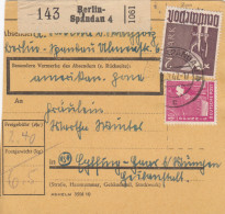 Paketkarte 1948: Berlin-Spandau Nach Eglfing - Covers & Documents