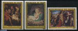 Niger 1976 Christmas, Rubens Paintings 3v, Mint NH, Religion - Christmas - Art - Paintings - Rubens - Christmas