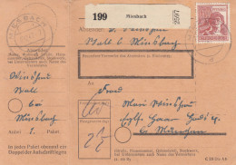 Paketkarte 1947: Miesbach Nach Eglfing Haar, Mit Doppel-Notpaketkarte - Briefe U. Dokumente