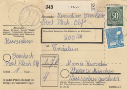 Paketkarte 1948: Plech Nach Haar, Wertkarte, Mit Notpaketkarte - Covers & Documents