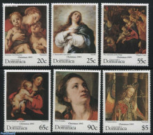 Dominica 1995 Christmas, Paintings 6v, Mint NH, Religion - Christmas - Art - Paintings - Natale