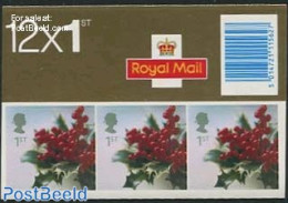 Great Britain 2002 Christmas 12x1st Booklet, Mint NH, Flowers & Plants - Stamp Booklets - Nuovi