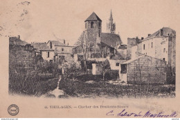 X20-47) VIEIL - AGEN - CLOCHER DES PENITENTS BLANCS - 1902 - CORRESPONDANCE JACQUES AMBLARD - (2 SCANS )  - Agen