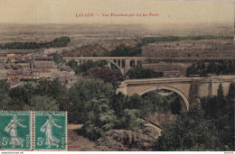 X20-81) LAVAUR (TARN) VUE PANORAMIQUE SUR LES PONTS - CARTE TOILEE COULEURS - 1910 - Lavaur