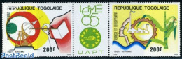 Togo 1985 Philexafrique 2v+tab [:T:], Mint NH, Science - Various - Telecommunication - Philately - Agriculture - Telekom