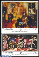 Gambia 1987 Marc Chagall 2 S/s, Mint NH, Nature - Horses - Art - Modern Art (1850-present) - Paintings - Gambia (...-1964)