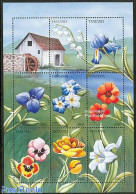 Tanzania 1996 Garden Flowers 9v M/s, Mint NH, Nature - Various - Flowers & Plants - Mills (Wind & Water) - Mühlen