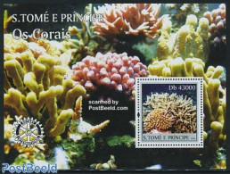Sao Tome/Principe 2004 Corals S/s, Mint NH, Nature - Various - Rotary - Corals - Rotary, Lions Club
