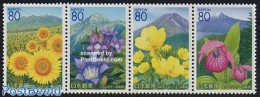 Japan 2005 Flowers In Yamanashi 4v [:::], Mint NH, Nature - Sport - Flowers & Plants - Mountains & Mountain Climbing - Ongebruikt