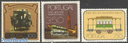Portugal 1973 Oporto Public Transport 3v, Mint NH, Nature - Transport - Horses - Automobiles - Railways - Trams - Unused Stamps