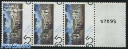 Netherlands 1987 Noordeinde Palace, Coil Strip Of 5 (number On Rev., Mint NH, Art - Castles & Fortifications - Unused Stamps