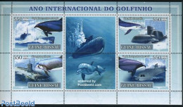 Guinea Bissau 2007 Int. Year Of Dolphins 4v M/s, Mint NH, Nature - Transport - Sea Mammals - Ships And Boats - Schiffe