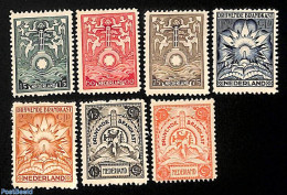 Netherlands 1921 Floating Safe (Drijvende Brandkast) 7v, Mint NH, Transport - Fire Fighters & Prevention - Unused Stamps