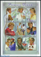 Guinea, Republic 1997 Death Of Diana 9v M/s (9x750F), Mint NH, Health - History - Performance Art - Disabled Persons -.. - Handicaps