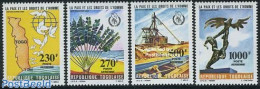 Togo 1985 Peace & Human Rights 4v, Mint NH, History - Science - Various - Peace - Mining - Maps - Art - Sculpture - Aardrijkskunde