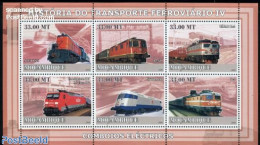 Mozambique 2009 Railways 6v M/s, Mint NH, Transport - Railways - Trains