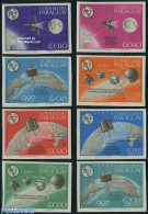 Paraguay 1965 ITU Centenary 8v Imperforated, Mint NH, Science - Transport - Various - Telecommunication - Space Explor.. - Télécom