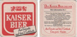 5001552 Bierdeckel Quadr. - Kaiser - Aus Freude Auf Den 1. Schluck - Beer Mats