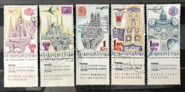 Lot De 5 Timbres Oblitérés Tchécoslovaquie Poste Aérienne 1967 - Airmail