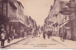 63) CLERMONT FERRAND -  AVENUE CHARRAS - ANIMEE - COMMERCES - HABITANTS - 1929 - ( 2 SCANS ) - Clermont Ferrand